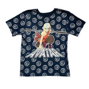 Nickelodeon Aang the last air bender swirly blue short sleeve tee